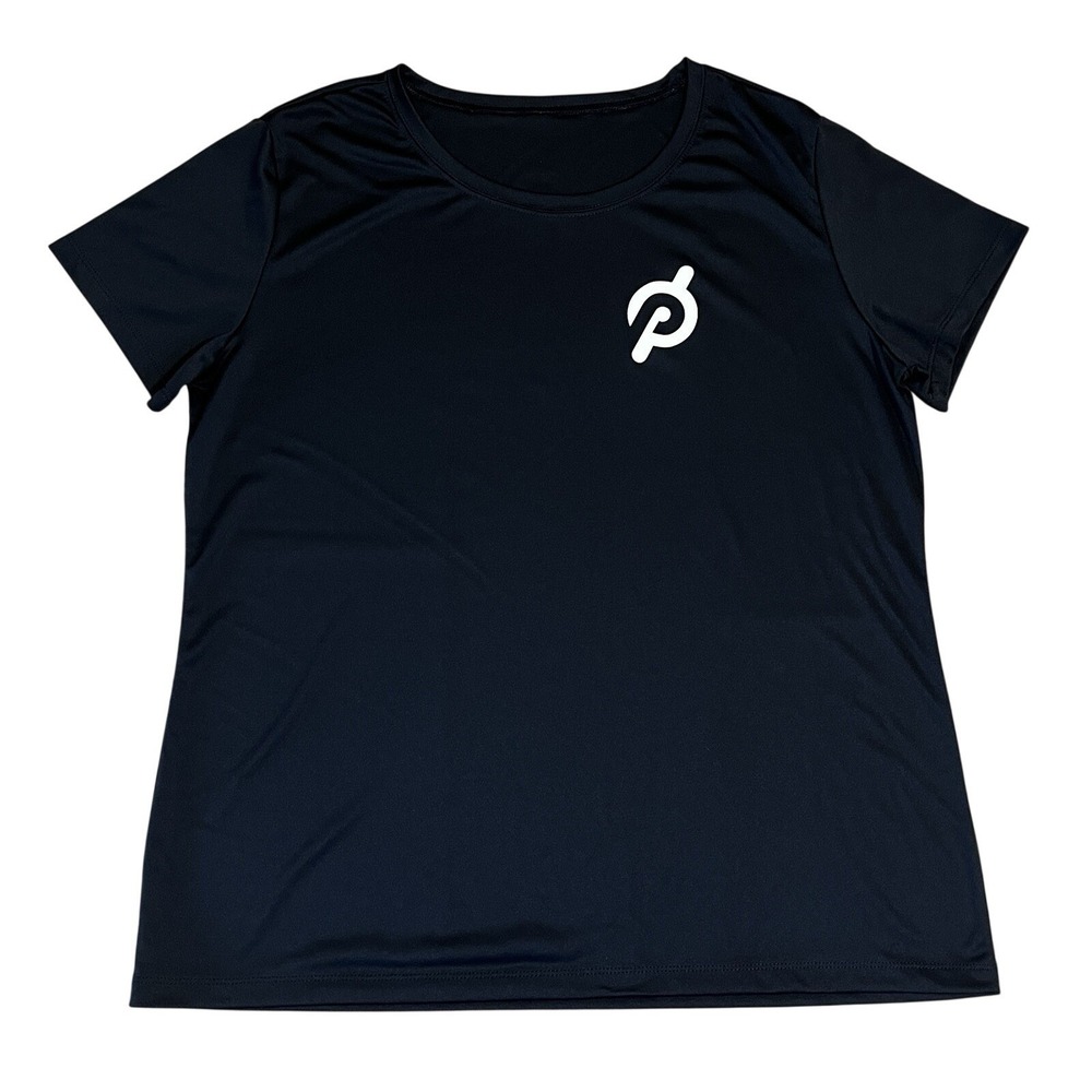 Peloton T-shirt Black Logo Short Sleeve Unisex XL Double Sided Activewear Sport